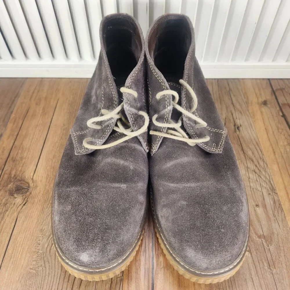Men 10M Johnston & Murphy Wallace Brown Suede Hipster Chukka Ankle Boots 25-2359
